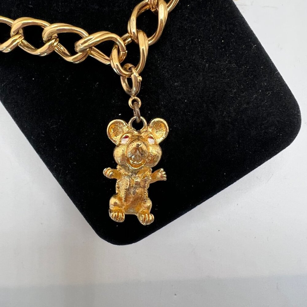 Monet Gold Charm Bracelet with Three Charms - Picture 4 of 5